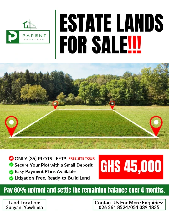 Own Your Dream Land in Sunyani Yawhima: Limited Plots Available!